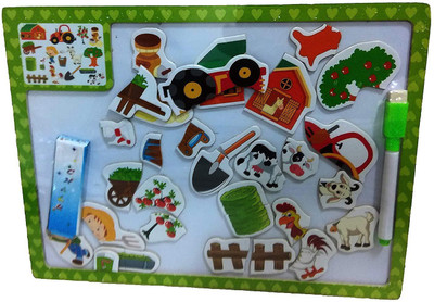 Happy GiftMart 3 in 1 Wooden Magnetic Puzzle White Board and Black Board with Chalk and Duster (Farm House)(15 Pieces)
Happy GiftMart 3 in 1 Wooden Magnetic Puzzle White Board and Black Board with Chalk and Duster (Farm House)(15 Pieces)