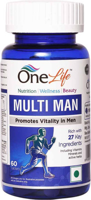 OneLife Multi Man - Multivitamin tablets for men - Vitamin B, Vitamin A , Vitamin C(800 mg)
OneLife Multi Man - Multivitamin tablets for men - Vitamin B, Vitamin A , Vitamin C(800 mg)