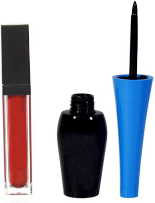 Vedy Matte Me Liquid Lipstick (red) With Eyeliner(Set of 2)