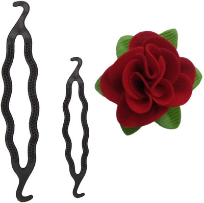 GaDinStylo Pack of 2 Medium or small Size Styling Clip Bun Maker (Black) with Fabric Red Rose Flower Hair Clip Hair Accessories For Girls/ Women Hair Accessory Set(Black, Red)
GaDinStylo Pack of 2 Medium or small Size Styling Clip Bun Maker (Black) with Fabric Red Rose Flower Hair Clip Hair Accessories For Girls/ Women Hair Accessory Set(Black, Red)