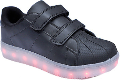 FEETWELL Boys Velcro Sneakers(Black