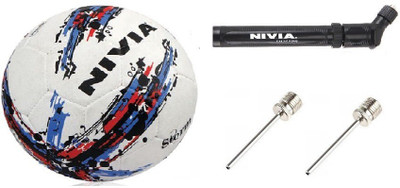 Nivia Combo of Three, One Storm (White or Yellow) Football, One double action air inflation Pump and 2 Needles. Football Kit
Nivia Combo of Three, One Storm (White or Yellow) Football, One double action air inflation Pump and 2 Needles. Football Kit