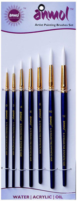 Anmol Artist Painting Brush Fine Synthetic Brush-Series-10(Set of 7 Round)(Set of 1, White)
Anmol Artist Painting Brush Fine Synthetic Brush-Series-10(Set of 7 Round)(Set of 1, White)