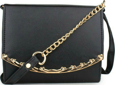 Rosy Women Evening/Party, Casual Black PU, Cotton Sling Bag