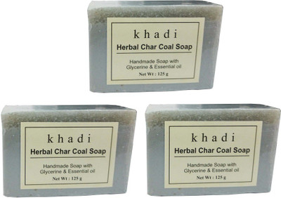 Khadi Shivalik Char Coal Soap (Pack of 3 )(375 g, Pack of 3)