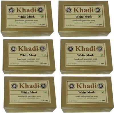 Khadi Herbal White Musk Soap(750 g, Pack of 6)