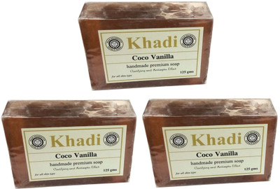 Khadi Herbal Coco Vanilla Soap(375 g, Pack of 3)
