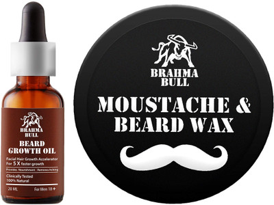 Brahma Bull Beard Growth Oil, 20 ml + Moustache and Beard Wax, 50g(Set of 2)
Brahma Bull Beard Growth Oil, 20 ml + Moustache and Beard Wax, 50g(Set of 2)