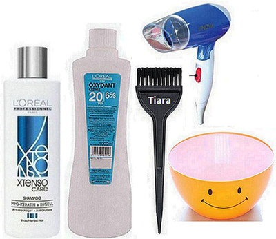 tiara Brush , L'oreal Professional Oxydant Stabilsed cream Developer (6%) , Bowl , Shampoo , hair dryer(Set of 5)
tiara Brush , L'oreal Professional Oxydant Stabilsed cream Developer (6%) , Bowl , Shampoo , hair dryer(Set of 5)