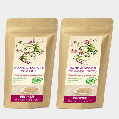 PRAMSH Premium Quality Red Sandalwood 400gm & Pomegranate Peel 100gm Powder Combo(500 g)
PRAMSH Premium Quality Red Sandalwood 400gm & Pomegranate Peel 100gm Powder Combo(500 g)