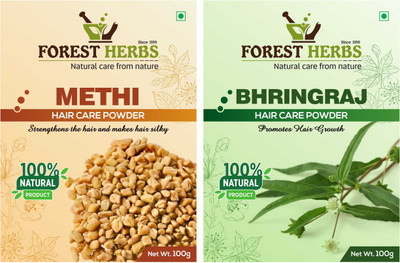 Forest Herbs Organic Methi & Bhringraj Powder 100% Natural(200 g)