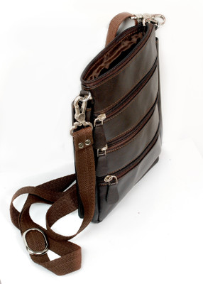 Sukeshcraft Men & Women Casual Brown PU Sling Bag 
Sukeshcraft Men & Women Casual Brown PU Sling Bag
