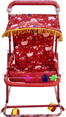 BONDAD HUB Walker & Rocker (Red) Pram(No Recline position, Red)