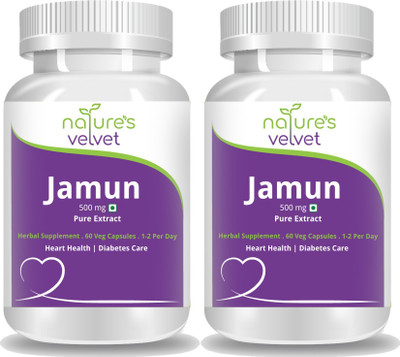 Natures Velvet Lifecare Jamun Pure Extract 500 mg, 60 Veggie Capsules - Pack of 2(120 No)
Natures Velvet Lifecare Jamun Pure Extract 500 mg, 60 Veggie Capsules - Pack of 2(120 No)
