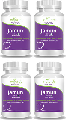 Natures Velvet Lifecare Jamun Pure Extract 500 mg, 60 Veggie Capsules - Pack of 4(240 No)
Natures Velvet Lifecare Jamun Pure Extract 500 mg, 60 Veggie Capsules - Pack of 4(240 No)