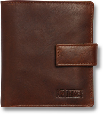 Kim Jagger Men Brown Genuine Leather Wallet(8 Card Slots)