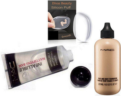 divas beauty Silicon Puff & Mac Infallible Matifying Base Face Primer Gel Liquid Foundation Face & Body 120 ml(Set of 3)
divas beauty Silicon Puff & Mac Infallible Matifying Base Face Primer Gel Liquid Foundation Face & Body 120 ml(Set of 3)