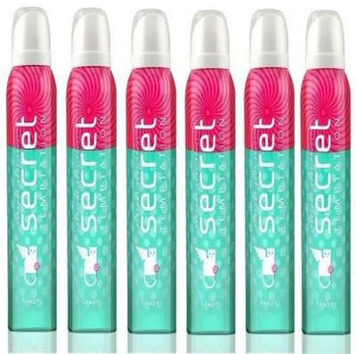 Secret Temptation Candy Deodorant Spray - For Women(900 ml, Pack of 6)