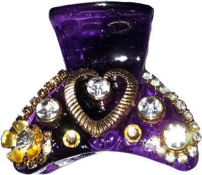 Shrungarika Traditional Hair Claw(Purple, Gold)