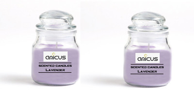 Amicus Lavender Scented Jar Candle 2 Pieces Set Each 84 Grams(84 g)