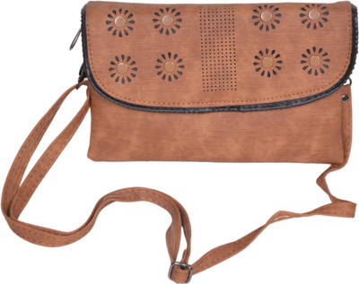 Blossom Girls Casual Brown PU Sling Bag