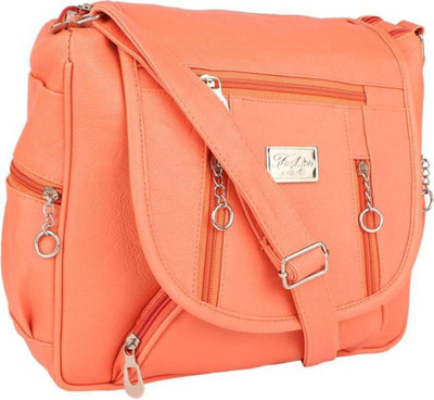 SBS Girls Evening/Party, Casual, Formal Orange PU Sling Bag