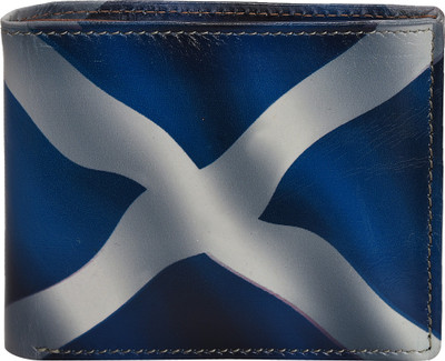Peseta Men Blue Genuine Leather Wallet(4 Card Slots)
