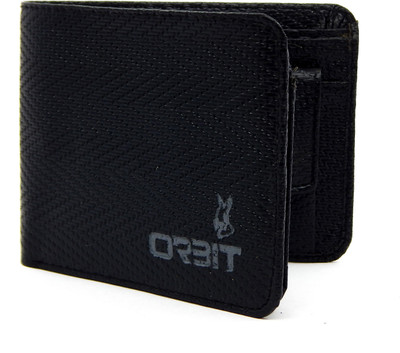 Orbit Men Black Genuine Leather, Fabric Wallet(7 Card Slots)