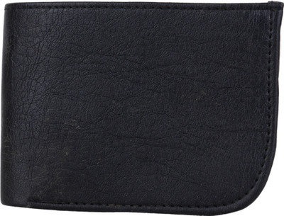 Craftwood Men Black Artificial Leather Wallet(3 Card Slots)