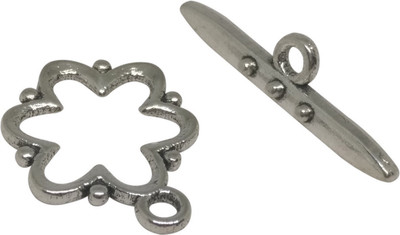 Aumni Crafts Jewellery Making Metal Alloy Toggle Clasps 19x15x2mm Stick Size: 24x6x4mm Flower Antique Silver Color (Pack of 20 sets, 1 Toggle & Bar/set)
Aumni Crafts Jewellery Making Metal Alloy Toggle Clasps 19x15x2mm Stick Size: 24x6x4mm Flower Antique Silver Color (Pack of 20 sets, 1 Toggle & Bar/set)