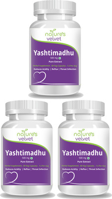 Natures Velvet Lifecare Yashtimadhu Pure Extract 500 mg, 60 Veggie Capsules -Pack of 3(180 No)
Natures Velvet Lifecare Yashtimadhu Pure Extract 500 mg, 60 Veggie Capsules -Pack of 3(180 No)