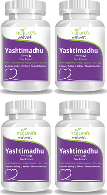 Natures Velvet Lifecare Yashtimadhu Pure Extract 500 mg, 60 Veggie Capsules -Pack of 4(240 No)
Natures Velvet Lifecare Yashtimadhu Pure Extract 500 mg, 60 Veggie Capsules -Pack of 4(240 No)