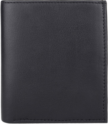 ALW Men Black Genuine Leather Wallet(9 Card Slots)