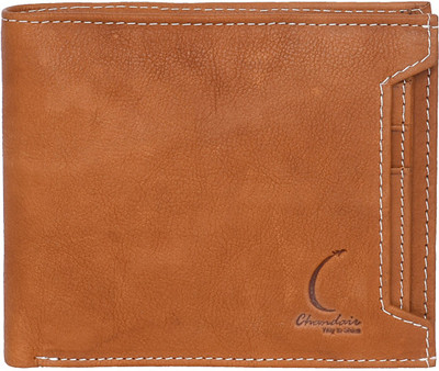 Chandair Men Orange Genuine Leather Wallet(6 Card Slots), Sandstone orange