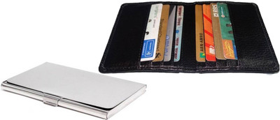 Peacock Mundkar Boys Silver, Black Artificial Leather Card Holder(8 Card Slots), Black;white
Peacock Mundkar Boys Silver, Black Artificial Leather Card Holder(8 Card Slots), Black;white