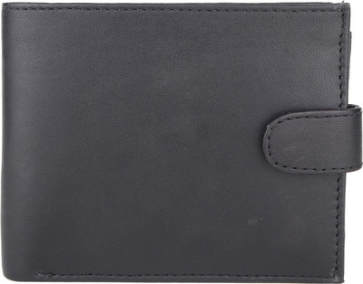 ALW Men Black Genuine Leather Wallet(10 Card Slots)