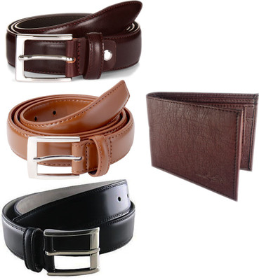 Panachee Wallet, Belt Combo(Tan, Black, Brown)