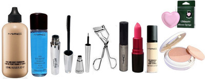 Ultimate Silicon Puff & Mac Face and Body Foundation, Pro Eye Makeup Remover, Brook Candy Eyeliner & Mascara, Gliter Eyeliner, Pro longwear concealer, Lady Gaga Lipstick, Lightful Compact with Eyelashes Curler with(Set of 10)
Ultimate Silicon Puff & Mac Face and Body Foundation, Pro Eye Makeup Remover, Brook Candy Eyeliner & Mascara, Gliter Eyeliner, Pro longwear concealer, Lady Gaga Lipstick, Lightful Compact with Eyelashes Curler with(Set of 10)