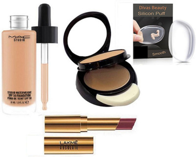 divas beauty Silicon puff , studio water weight liquid foundation , studio fix powder plus compact with absolute argan lip color lipstick(Set of 4)
divas beauty Silicon puff , studio water weight liquid foundation , studio fix powder plus compact with absolute argan lip color lipstick(Set of 4)