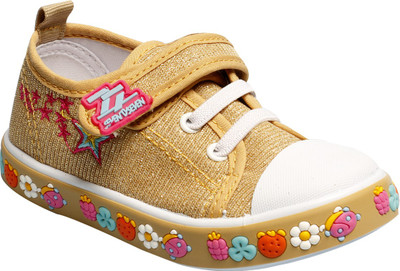 Little Soles Boys & Girls Velcro Sneakers(Dark Blue, Gold