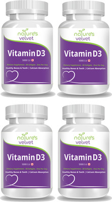 Natures Velvet Lifecare Vitamin D-3 5000 I.U for Bone and Teeth Health, 60 Softgels - pack of 4(240 No)
Natures Velvet Lifecare Vitamin D-3 5000 I.U for Bone and Teeth Health, 60 Softgels - pack of 4(240 No)