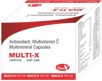 MULTI-X Multivitamin , Multimineral & Antioxidant - Blister Pack of 100 Softgel Capsule(75 mg)
MULTI-X Multivitamin , Multimineral & Antioxidant - Blister Pack of 100 Softgel Capsule(75 mg)