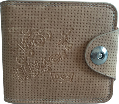 Teenage Men Beige Artificial Leather Wallet(9 Card Slots), Cream