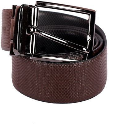 SUMANNYA Men Party Brown Genuine Leather Belt, Black;brown