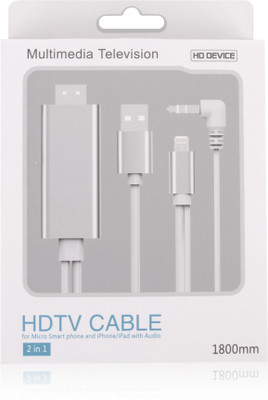 Microware 2in1 Lightning&Micro HDMI Cable Lightning to HDMI Adapter Cable HDMI Cable(Compatible with Micro Smart Phone, , iPhone, iPad, Silver)
Microware 2in1 Lightning&Micro HDMI Cable Lightning to HDMI Adapter Cable HDMI Cable(Compatible with Micro Smart Phone, , iPhone, iPad, Silver)