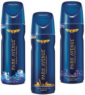 Park Avenue COOL BLUE & GOOD MORNING & STORM Deodorant Spray - For Men(450 ml, Pack of 3)
Park Avenue COOL BLUE & GOOD MORNING & STORM Deodorant Spray - For Men(450 ml, Pack of 3)