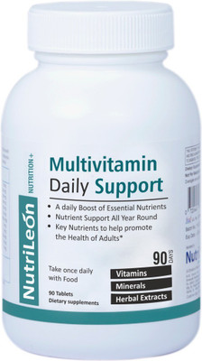 NutriLeon Multivitamin Daily with Spirulina, Ginseng, Pine Bark Extract 90 Tablets(90 No)
NutriLeon Multivitamin Daily with Spirulina, Ginseng, Pine Bark Extract 90 Tablets(90 No)