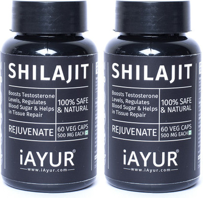 iAYUR Shilajit Extract (Pack of 2) 100% Potent, Pure & Safe 500 Mg Extract(120 No)
iAYUR Shilajit Extract (Pack of 2) 100% Potent, Pure & Safe 500 Mg Extract(120 No)