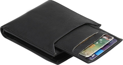 VAMPCRAFT Men Black Genuine Leather Wallet(8 Card Slots)