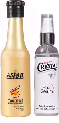 Aspar Professional Moisturizing Tagerine Shampoo & Crystal Nourishing and Frizz Control Hair Serum Combo Pack ( Hair Shampoo 1pc + Hair Serum 1pc)(300 ml)
Aspar Professional Moisturizing Tagerine Shampoo & Crystal Nourishing and Frizz Control Hair Serum Combo Pack ( Hair Shampoo 1pc + Hair Serum 1pc)(300 ml)